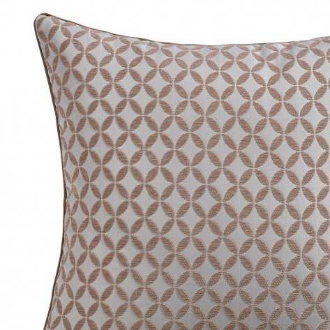 Cojín cuadrante jacquard chenilla Elsa arena/blanco 45x45cm - funda + relleno