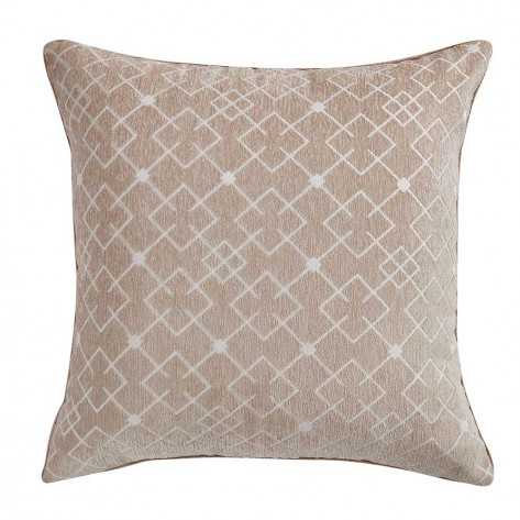 Cojín jacquard Chenilla Caro arena  55x55 - Funda + Relleno